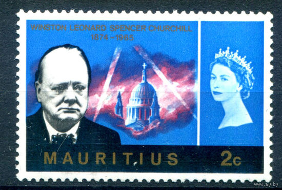 Британские колонии - Маврикий - 1966г. - Уинстон Черчилль, 2 с - 1 марка - MNH с дефектом клея [Mi 287]. #2-Bc-52-A-1