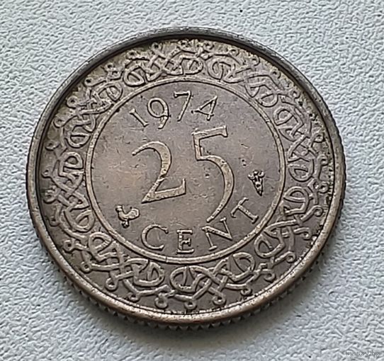 Суринам 25 центов, 1974.  5-6-38