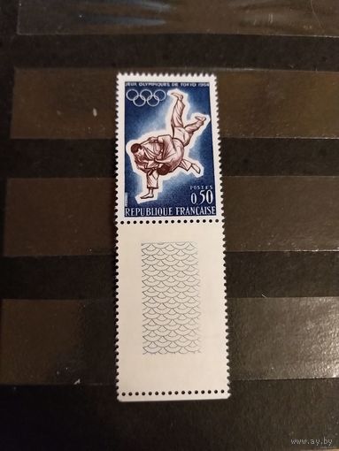 1964 Франция олимпиада в Токио спорт чистая клей MNH** с купоном оценивалась как без купона выпускалась одиночкой ( 3-7)