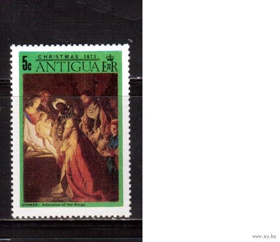 Антигуа-1973, (Мих.306) **, Рождество, Живопись,