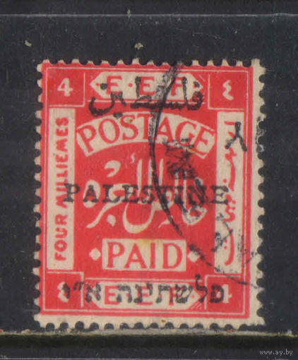 GB Палестина Гражданская администрация при британском военном комиссаре 1920 Надп на марках Египетской экспедиционной армии Тип IС #18IIIA