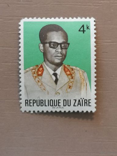 Заир (ДР Конго), марка, 1972 год, Президент Джозеф Д. Мобуту