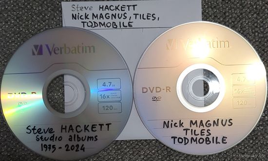 DVD MP3 полная студийная дискография Steve HACKETT (1975 - 2024), DJABE & Steve HACKETT , TILES а также Nick MAGNUS, TODMOBILE (produced by S. HACKETT)  - 2 DVD