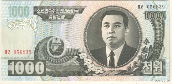 Северная Корея 1000 вон 2006