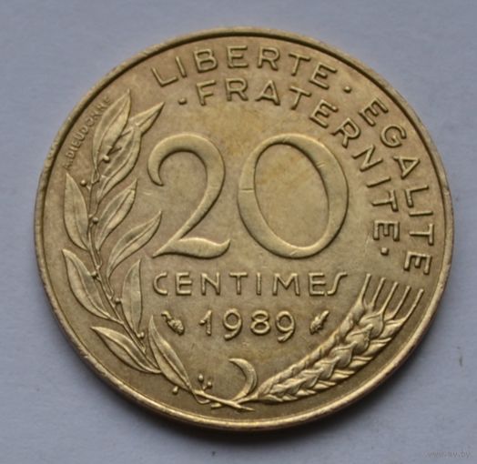 Франция, 20 сантимов 1989 г.
