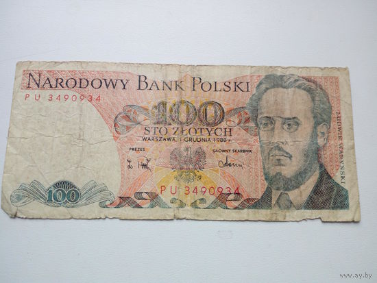 100 злотых 1988г.Польша