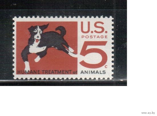 США-1966, (Мих.898) , ** , Фауна, Собаки(одиночка),