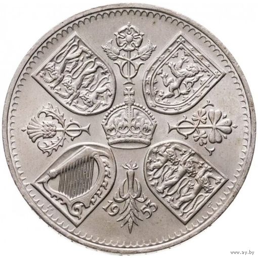 Великобритания 5 шиллингов, 1953 Коронация Королевы Елизаветы II UNC