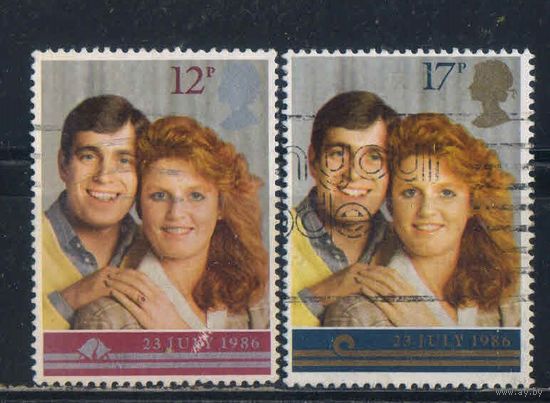 Великобритания 1986 ЕII Свадьба принца Эндрю и Сары Фергюсон Полная #1081-2