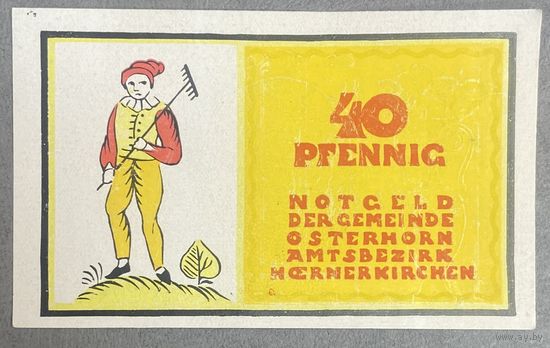 Нотгельд 40 пфеннигов 1921 год. Остерхорн. Веймарская республика