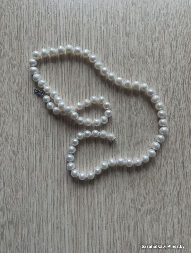 Жемчужная нить с серебряной застежкай