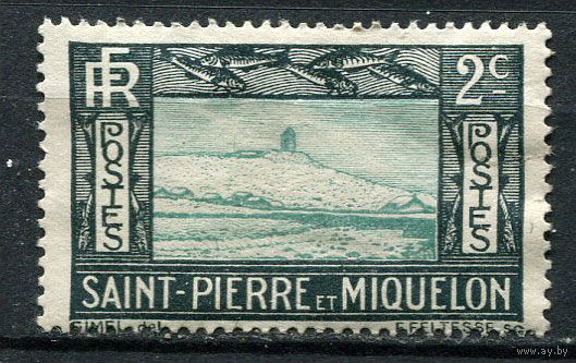 Французские колонии - Сен-Пьер и Микелон - 1932/1933 - Маяк 2C - [Mi.134] - 1 марка. MH.  (Лот 67Eu)-T5P6