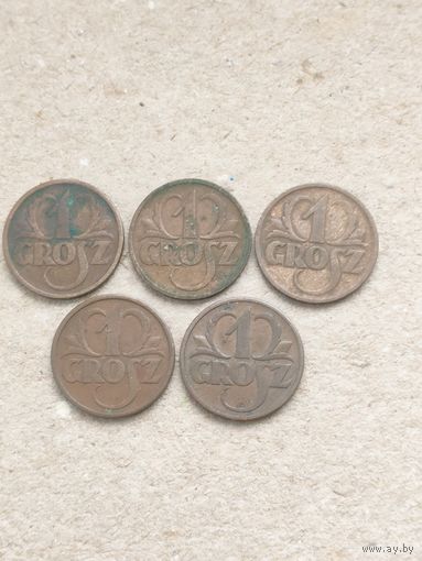 Польша 1 грош 1936,1938 г. Хорошие!!! Цена за 1 шт. Смотрите описание лота.