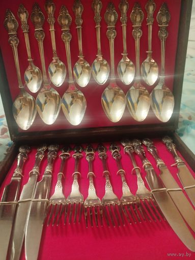 Подарочный набор столовых приборов из мельхиора