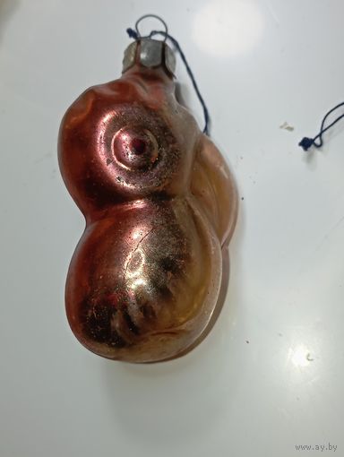 Ёлочная игрушка  -  Попугай . СССР  . Стекло .