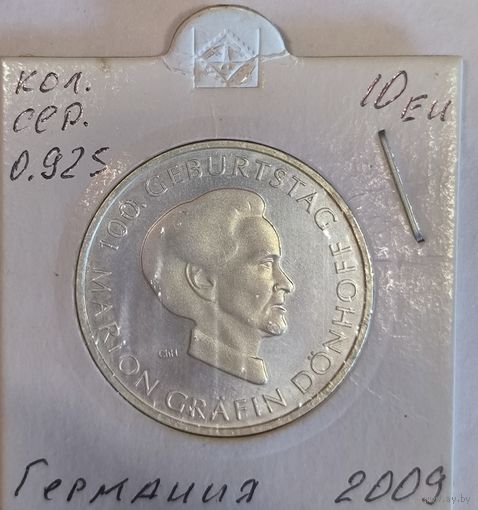 10 евро 2009 Германия - 100 лет со дня рождения Марион Дёнхофф