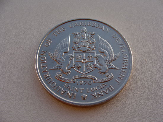 Сент - Люсия.  4 доллара 1970 год  KM#11  "Ф.А.О"  Тираж: 13.000 шт