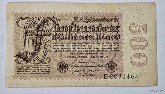 1923 год  Германия 500 000 000