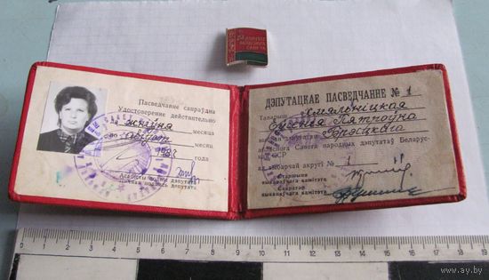 Депутатское удостоверение и знак