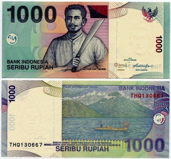 Индонезия. 1000 рупий (образца 2000 года, выпуск 2013, P141m, UNC)