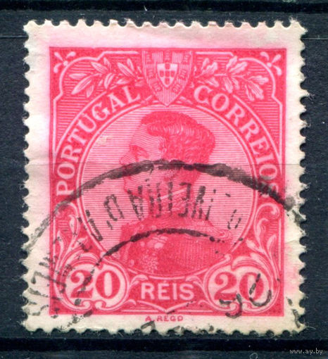 Португалия (Королевство) - 1910г. - Король Мануэл II, 20 R - 1 марка - гашёная [Mi 158]. #1-Po-19-A-1