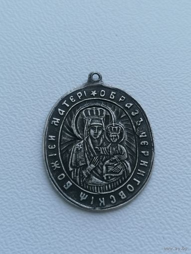 Иконка ладонка, серебро 84, Богородица и Феодосий Черниговский