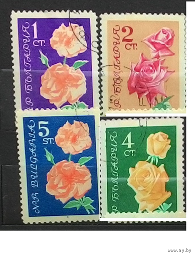 ФЛОРА БОЛГАРИЯ 1962 ЦВЕТЫ РОЗЫ