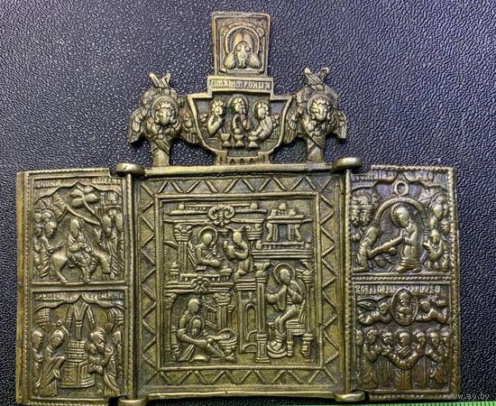 Икона Складень Рождество Богородицы XVIII-XIX век