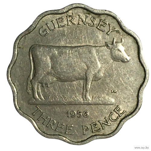 Гернси 3 пенса, 1956