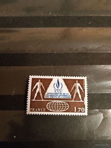 1978 Франция 30 лет декларации прав человека чистая клей MNH** выпускалась одиночкой (4-13)