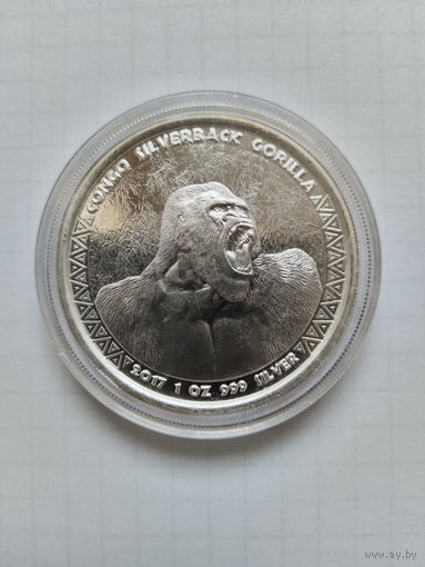 Конго 5000 франков 2017 Горилла унцовка