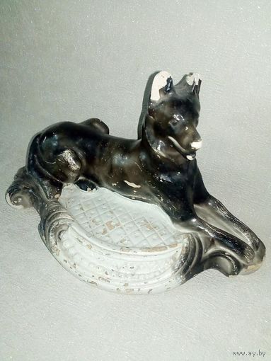 Статуэтка Овчарка Кавказ 60-е гг гипс пепельница собака