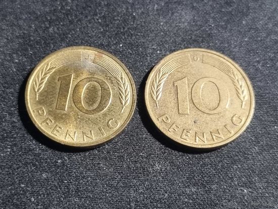 Германия 10 пфеннигов 1994 D J