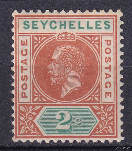 77.BrKSe. Великобритания. Колонии. Сейшельские острова. Георг V. Стандарт. 2C. 1912 г. Mi.#63.