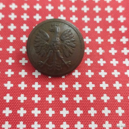 Пуговица мундирная, с орлом / Польша/, клеймо:  "Брон.грабски", оригинальная и нечастая, в сохране.
