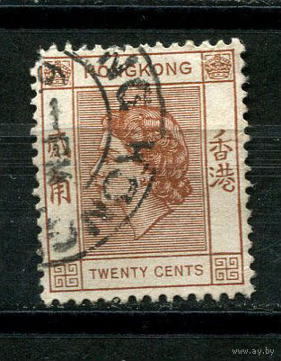 Британский Гонконг - 1954/1960 - Королева Елизавета II 20С - [Mi.181] - 1 марка. Гашеная.  (Лот 5JE)-TG2P5