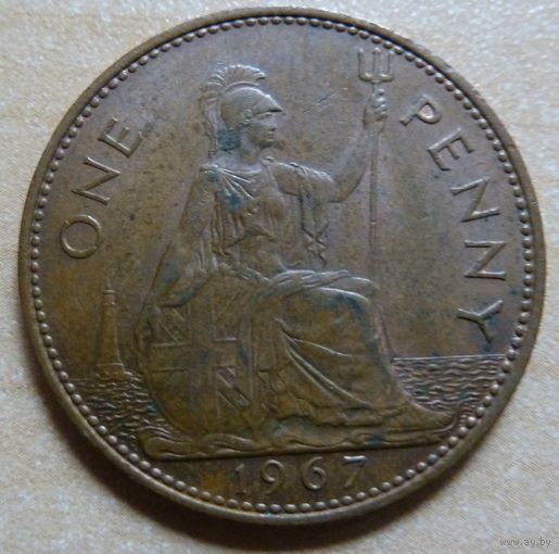 1 пенни 1967 Великобритания