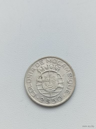Колония Мозамбик 2.5 эскудо 1950 год( серебро)