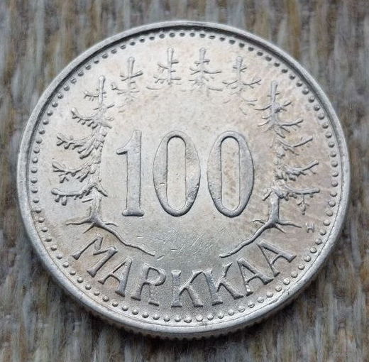 Финляндия 100 марок 1956 года, UNC. Серебро! Предложи свою цену или обмен!