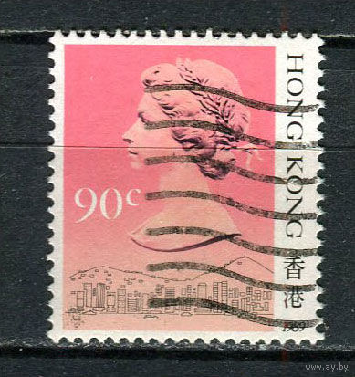 Британский Гонконг - 1987/1991 - Королева Елизавета II 90С - [Mi.513III] - 1 марка. Гашеная.  (LOT FN9)-T10P1