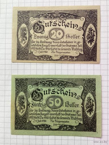 Австрия нотгельд 20-50 Вальдбург - 1201