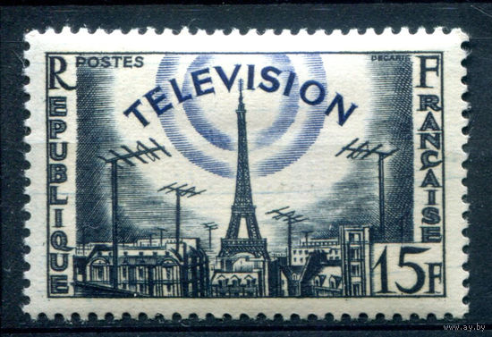 Франция - 1955г. - Эйфелева башня, телевидение - 1 марка - полная серия, MH [Mi 1047]. #2-Fr-37-A-2