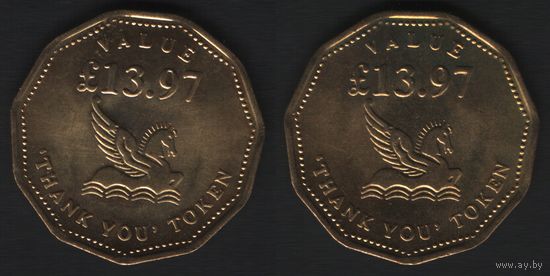 Reader's Digest - Thank You Token - Value - 13.97f (Великобритания) рекламный (29,2мм)желт. (f0