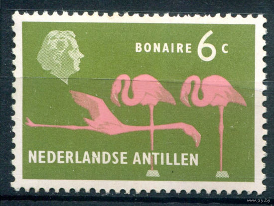 Нидерландские Антильские острова - 1958/59г. - ландшафты, архитектура, фламинго, 6 с - 1 марка - MNH, есть потёртость на клее [Mi 70]. #3-WB-93-A-1