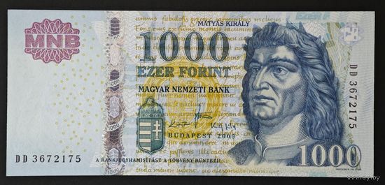 Венгрия 1000 форинтов 2009 года. Тип Р-197a. Состояние UNC