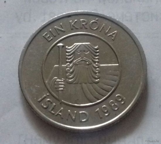 1 крона, Исландия 1989 г.