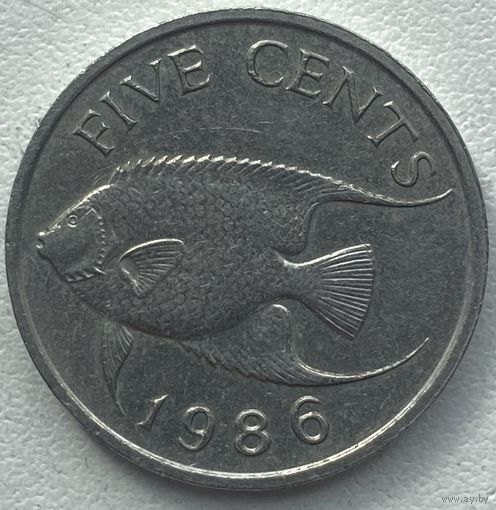 Бермудские острова (Бермуды) 5 центов 1986 г.