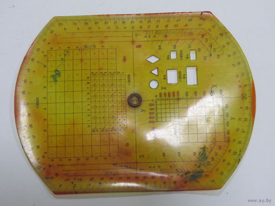 Редкость. "Артиллерийский круг АК-3". Линейка. Вооруженные силы. Армия. Оригинал. СССР 1955 г.