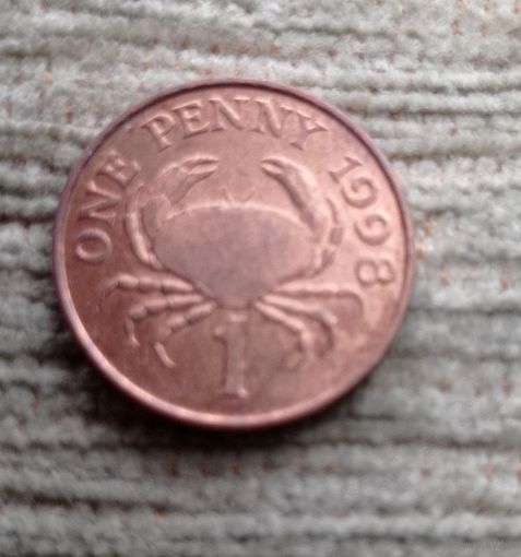 Werty71 Гернси 1 пенни 1998 Большой (сумчатый) краб Блеск