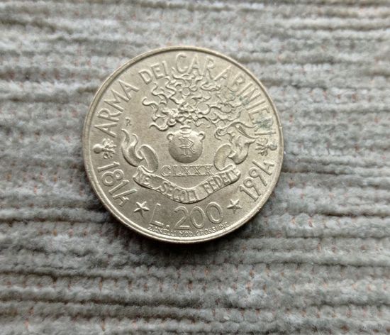 Werty71 Италия 200 лир 1994 180 лет карабинерам Гренада